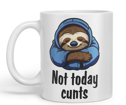 Not Today c.. Sloth Sarcastic Joke Gift Ceramic Coloured Mug Cup for Tea Coffee Hot Brew 330ml 11Oz