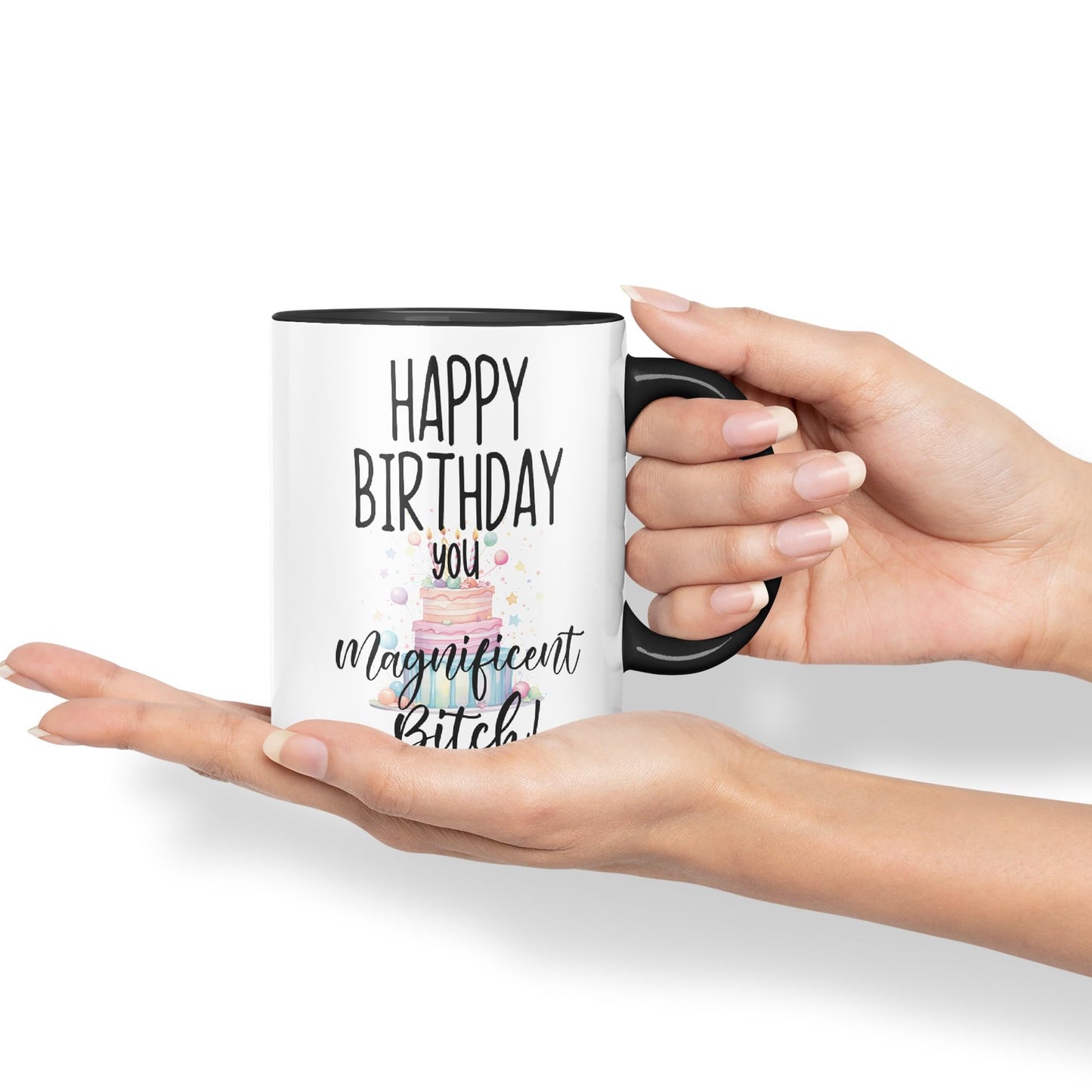 Happy Birthday You Magnificent Bitch! Joke sarkasm Sarcastic Ceramic Coloured Mug Cup for Tea Coffee Hot Brew 330ml 11Oz Gift