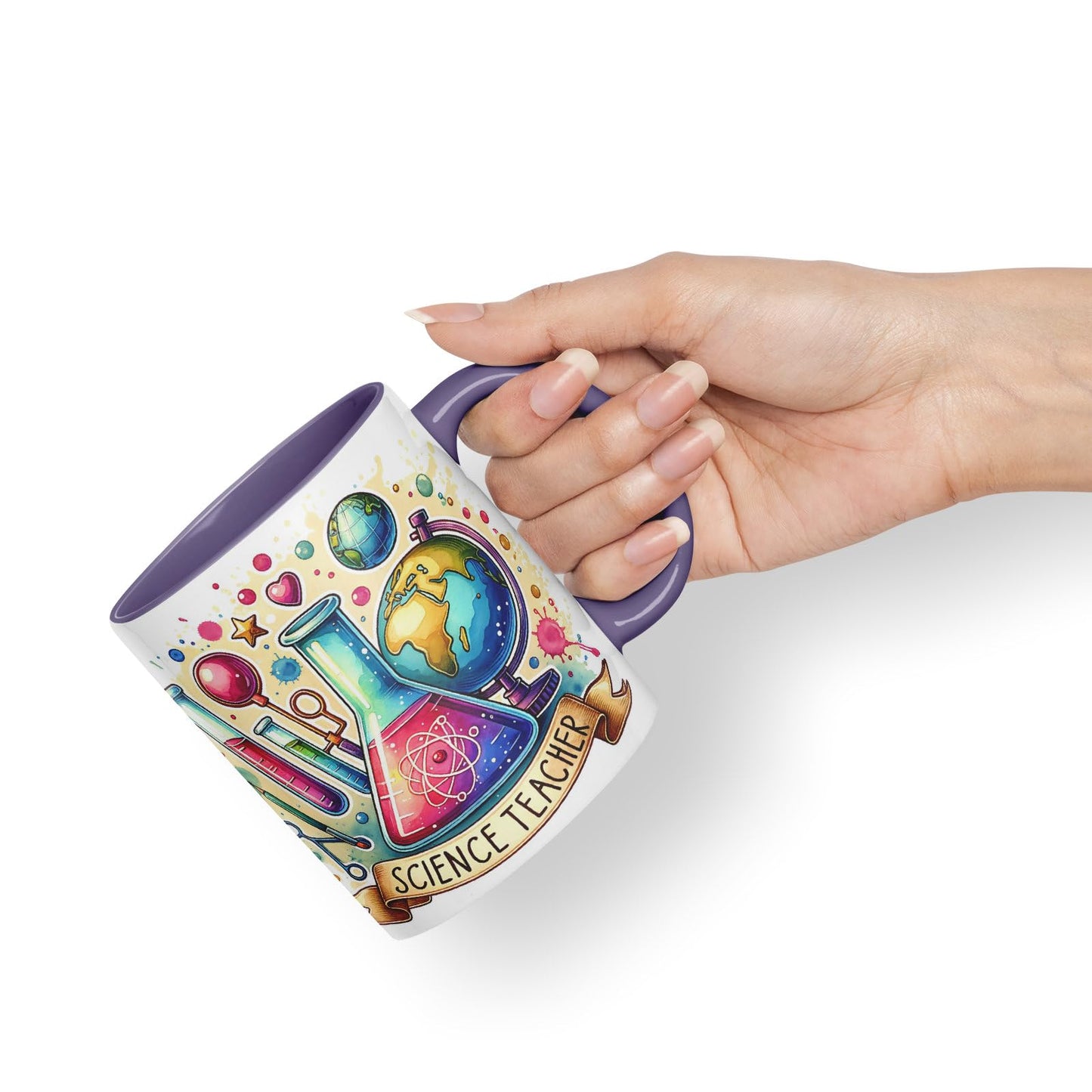Vixar Science Teacher Teacher Mug Thank You, End of School Gift Ceramic Coloured Mug Cup for Tea Coffee Hot Brew 330ml 11Oz Gift