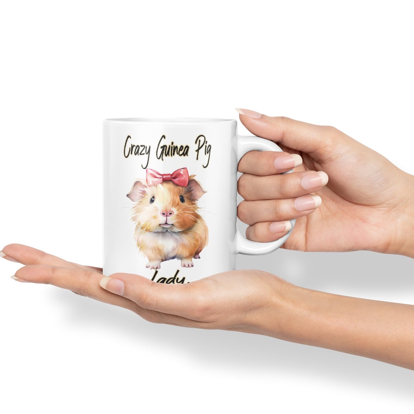 Crazy Guinea Pig Lady Joke sarkasm Sarcastic Ceramic Coloured Mug Cup for Tea Coffee Hot Brew 330ml 11Oz Gift