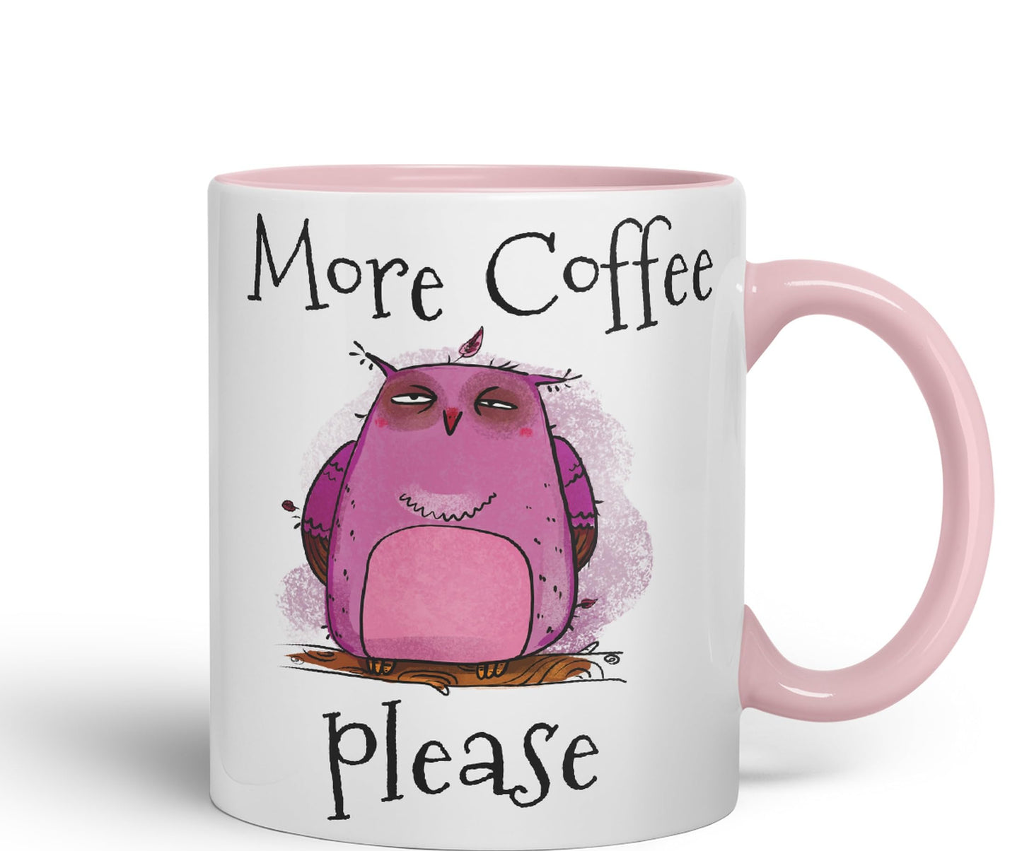 Vixar More Coffee Please owl Ceramic Coloured Mug Cup Gift Tea Coffee Christmas Office Home Joke Sarcastic