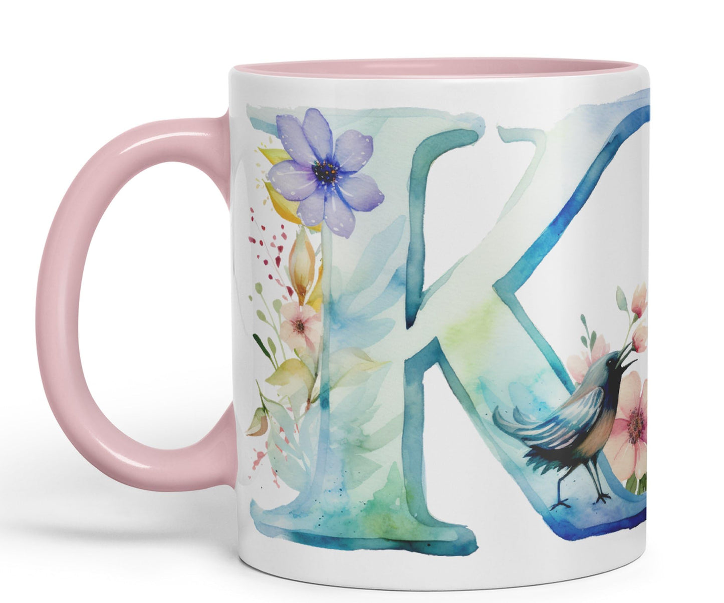 Letter K mug, Animals Alphabet Letter K Monogram animal for kids Ceramic Coloured Mug Cup for Tea Coffee Hot brew 330ml 11Oz Gift