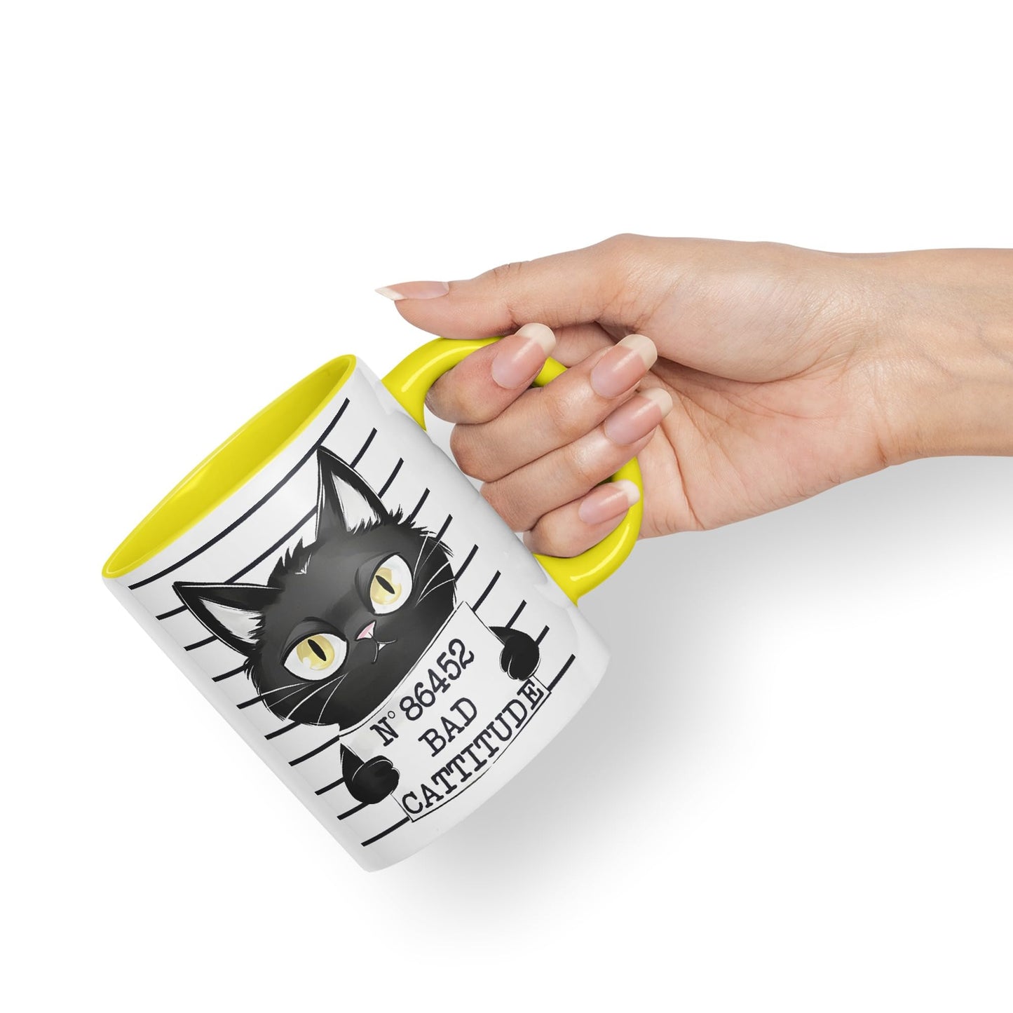 Vixar Bad Cattitude Prison Cats Sarcastic Joke Ceramic Coloured Mug Cup for Tea Coffee Hot Brew 330ml 11Oz