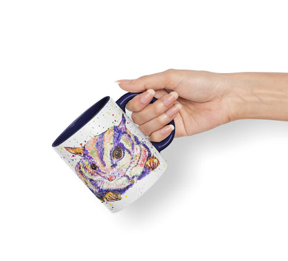 Vixar Sugar Glider Australian wildlifeanimals Watercolour Art Coloured Mug Cup Gift Birthday Work Office Tea Coffee