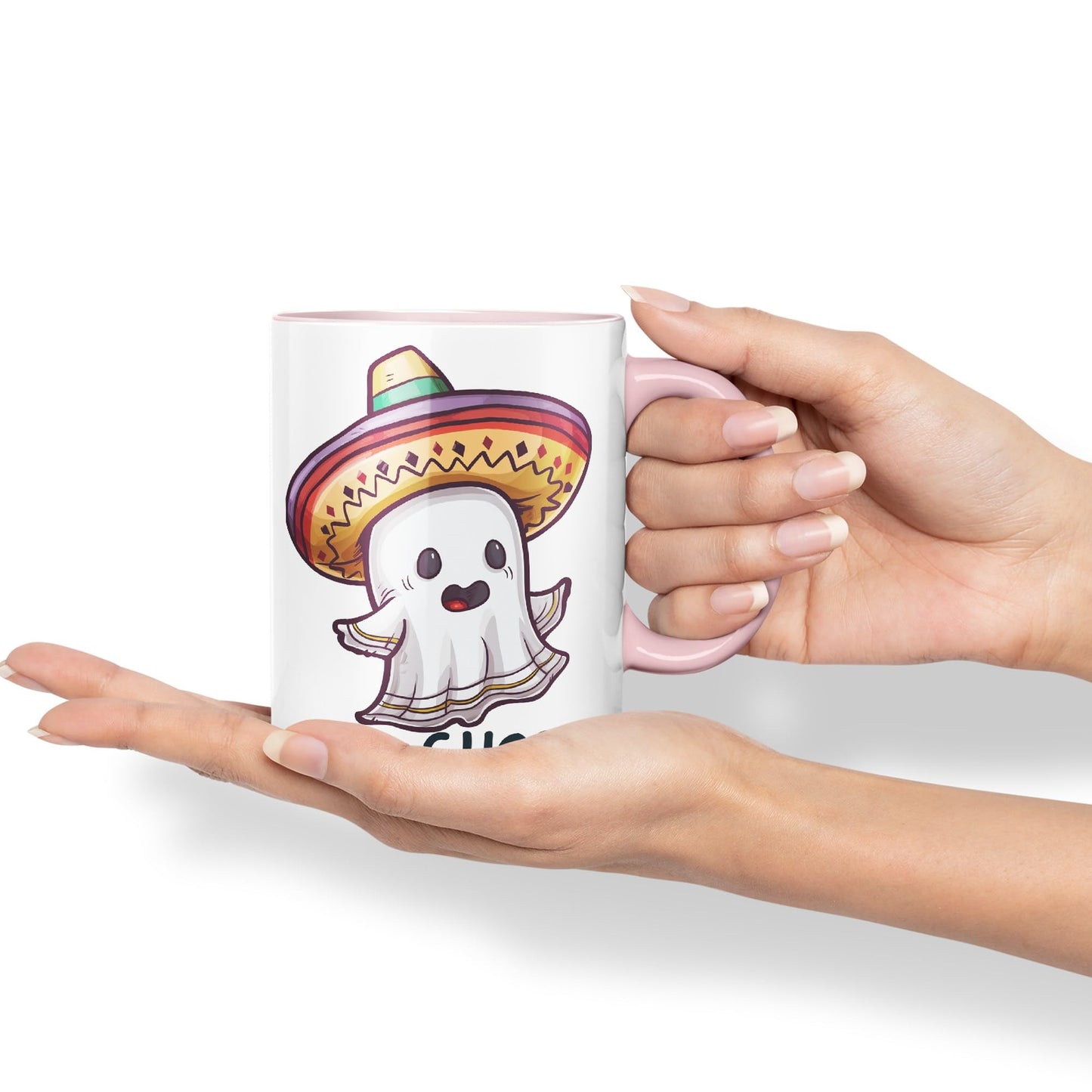 Ami-Ghost, Mexican hat Ghost Joke sarkasm Sarcastic Ceramic Coloured Mug Cup for Tea Coffee Hot Brew 330ml 11Oz Gift