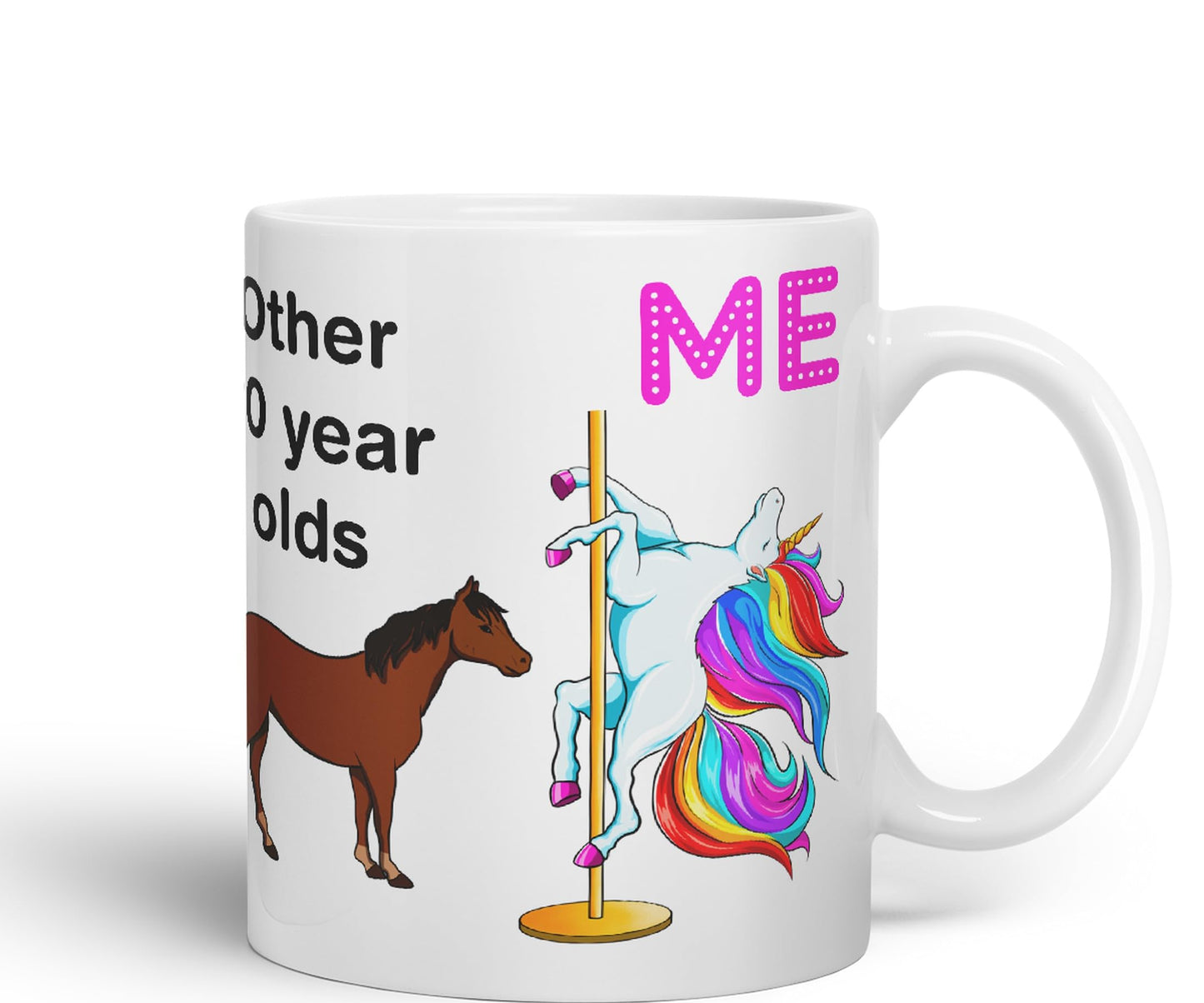 Vixar Pole Dance Unicorn 20th Birthday Other 20 Year Older Coloured 330 ml Mug Cup Gift Work Office Tea Coffee