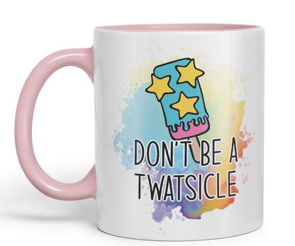 Don't be a Twatsicle Ice Sarcastic Joke Ceramic Coloured Mug Cup for Tea Coffee Hot Brew 330ml 11Oz