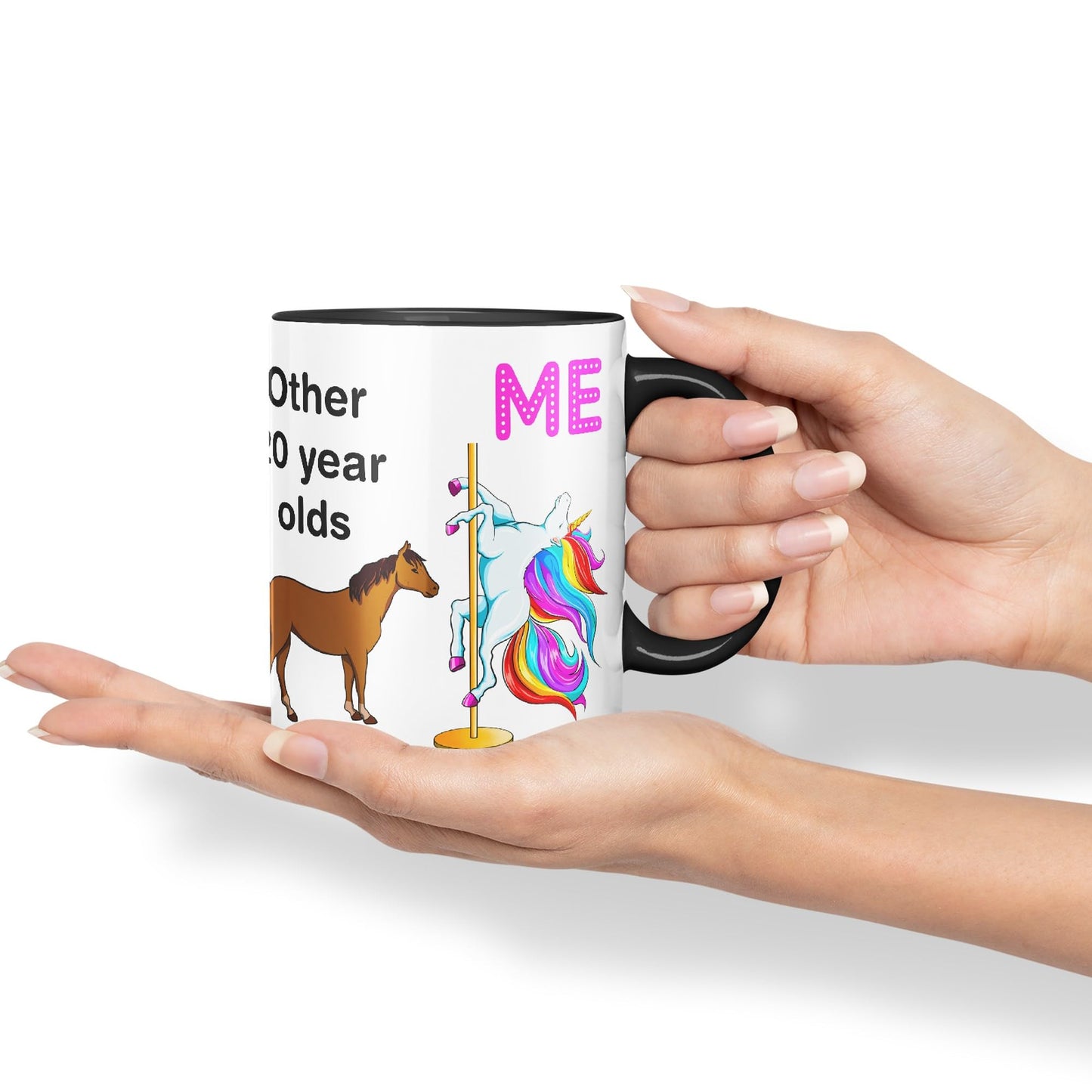Vixar Pole Dance Unicorn 20th Birthday Other 20 Year Older Coloured 330 ml Mug Cup Gift Work Office Tea Coffee