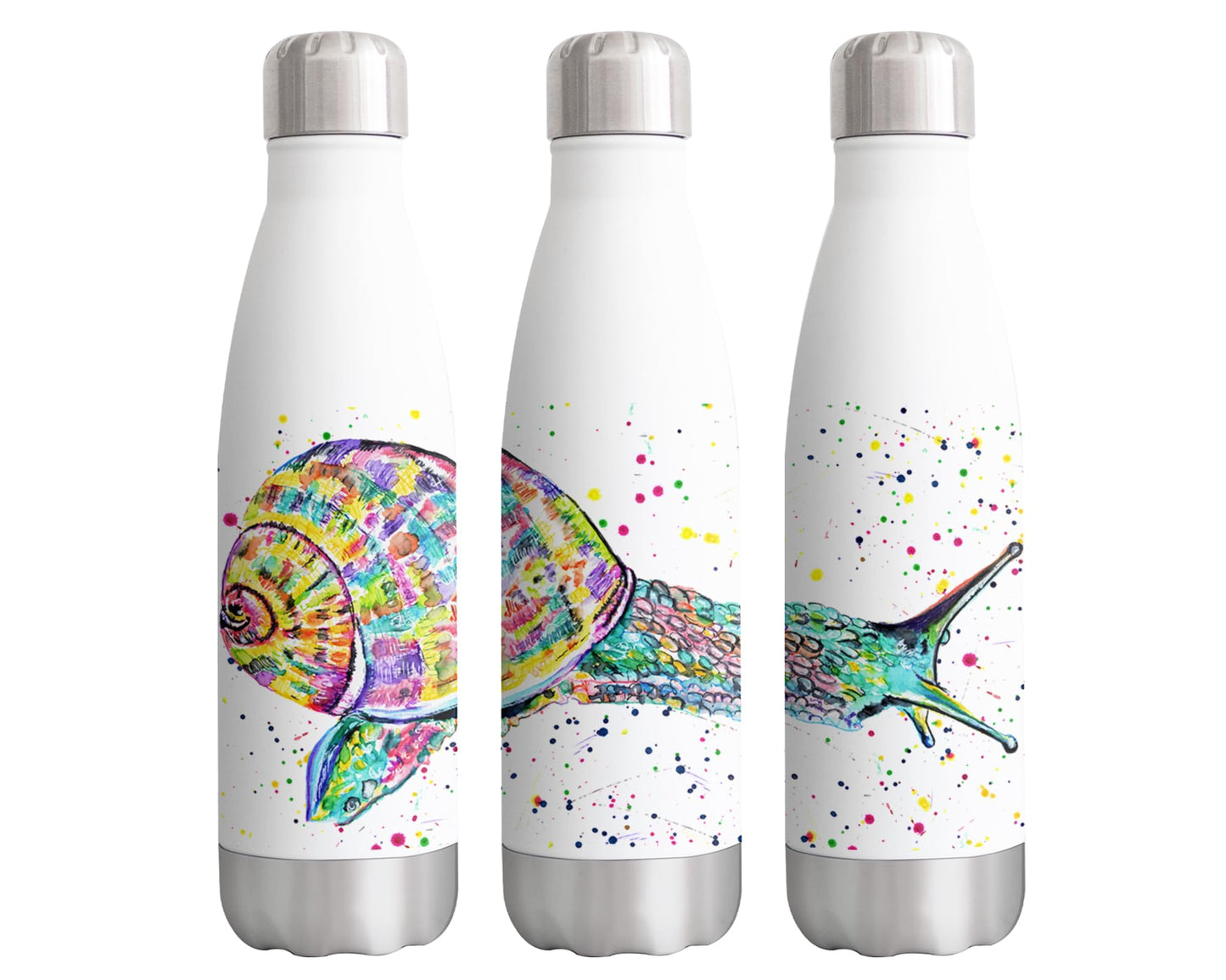 Vixar Snail shells Animals Watercolour Bottle double Wall insulated Stainless steel sport Drinks 500ml