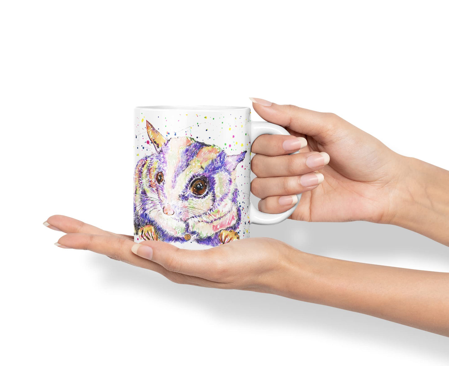 Vixar Sugar Glider Australian wildlifeanimals Watercolour Art Coloured Mug Cup Gift Birthday Work Office Tea Coffee