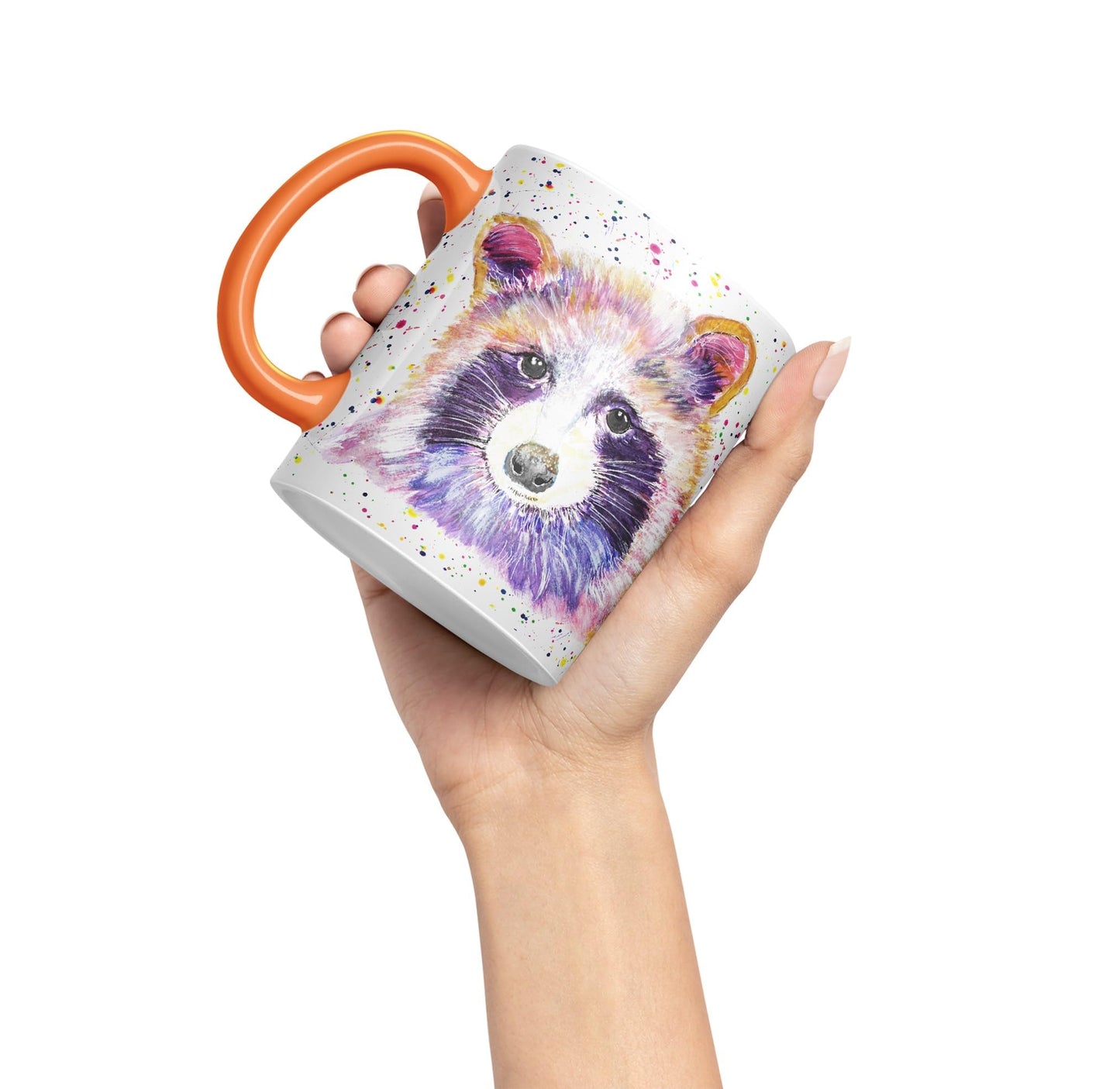 Racoon animals Watercolour Ceramic Coloured Mug Cup for Tea Coffee Hot brew 330ml 11Oz Gift