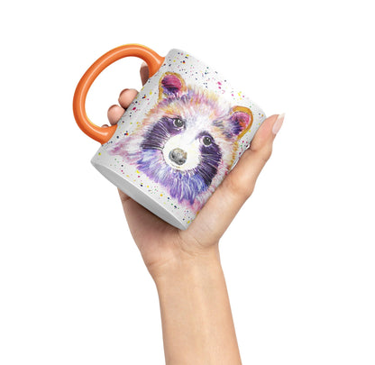 Racoon animals Watercolour Ceramic Coloured Mug Cup for Tea Coffee Hot brew 330ml 11Oz Gift