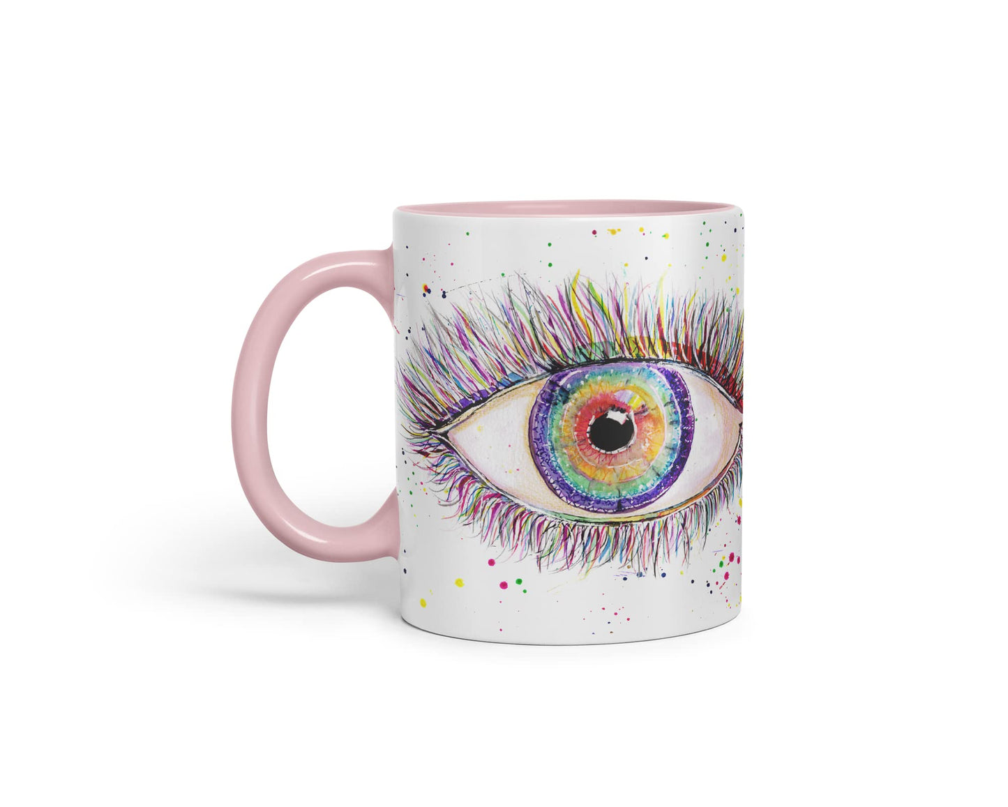 Vixar Eye Rainbow Watercolour Art Coloured Mug Cup Gift Birthday Work Office Tea Coffee
