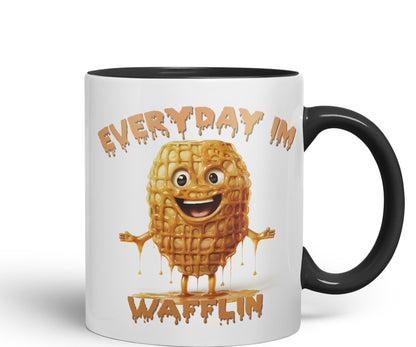 Everyday Im Wafflin, Joke sarkasm Sarcastic Ceramic Coloured Mug Cup for Tea Coffee Hot Brew 330ml 11Oz Gift
