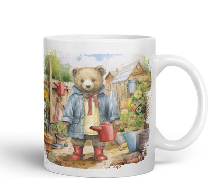 Vixar Teddy Bear Gardener Women Garden Ceramic Mug Coloured Mug Cup Gift Birthday Work Office Tea Coffee