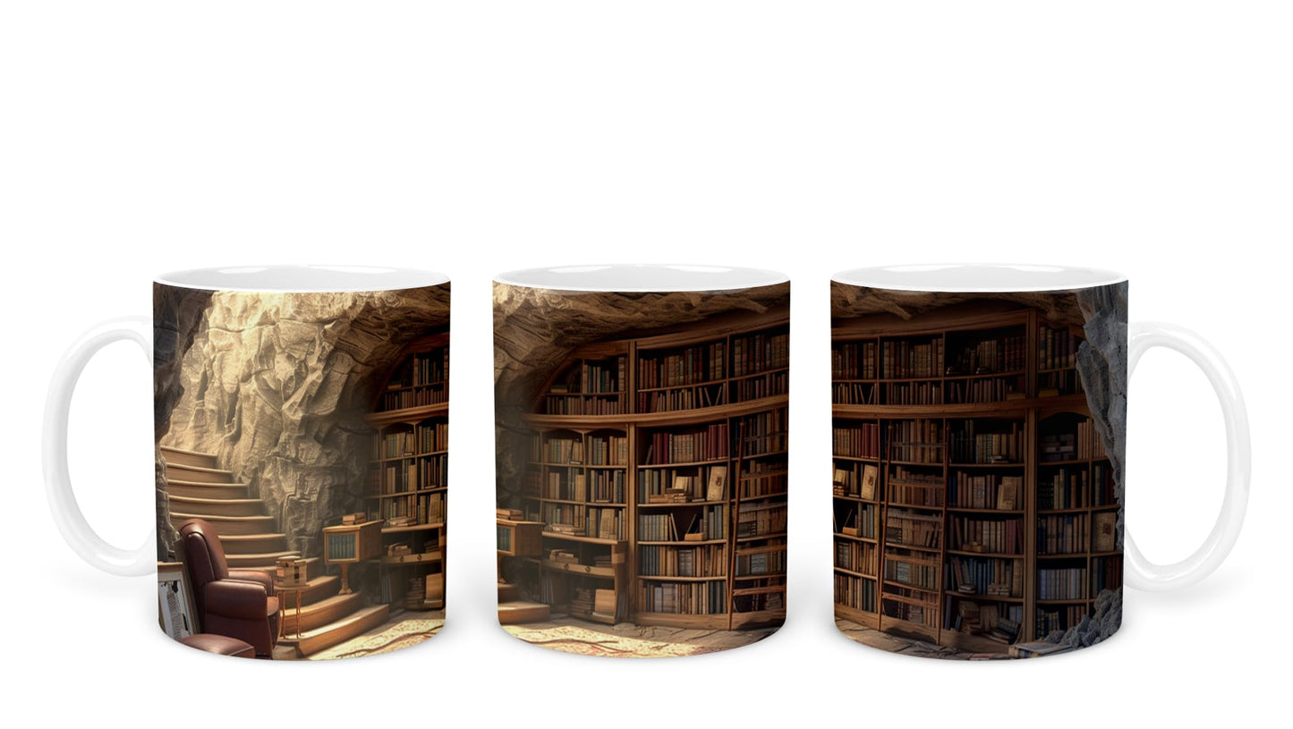 Vixar Book Wall Mug Ceramic Mug Cup Gift for Reading Lovers, 10oz V1