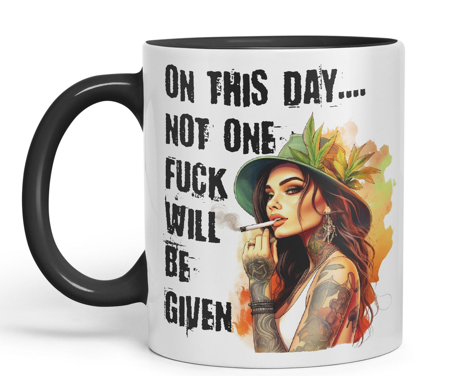 On This Day.. Not one f.. Will be Given Sarcastic Joke Ceramic Coloured Mug Cup for Tea Coffee Hot Brew Gift 330ml 11 OZ