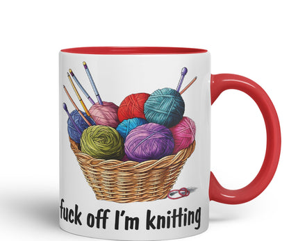I'm Knitting f.. Off Joke Sarcastic Ceramic Coloured Mug Cup for Tea Coffee Hot Brew 330ml 11Oz