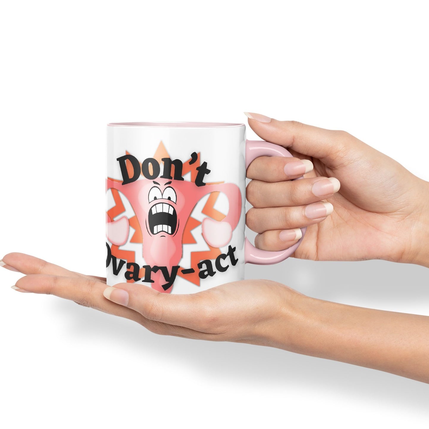 Vixar Anatomy Pun Humor Don't Ovary-act Coloured Ceramic 330 ml Mug Cup Gift Birthday Work Office Tea Coffee