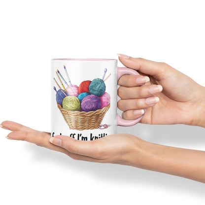 I'm Knitting f.. Off Joke Sarcastic Ceramic Coloured Mug Cup for Tea Coffee Hot Brew 330ml 11Oz