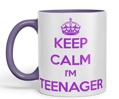 Keep Calm I'm Teenager Ceramic Coloured Mug Cup for Tea Coffee Hot Brew 330ml 11Oz Gift