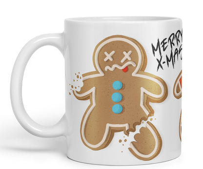 Vixar Gingerbread Man Cake Christmas, Xmas Designs Presents Coloured Ceramic Mug Cup Gift 330ml 11oz Work Office Tea Coffee Gift (CH1)