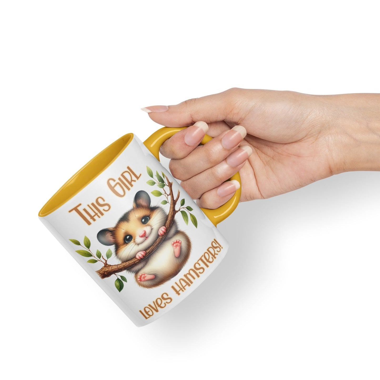 This Girl Loves Hamster Joke sarkasm Sarcastic Ceramic Coloured Mug Cup for Tea Coffee Hot Brew 330ml 11Oz Gift