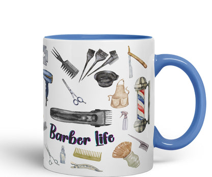 Barber Life hairdresser Ceramic Coloured Mug Cup for Tea Coffee Hot brew 330ml 11Oz Gift