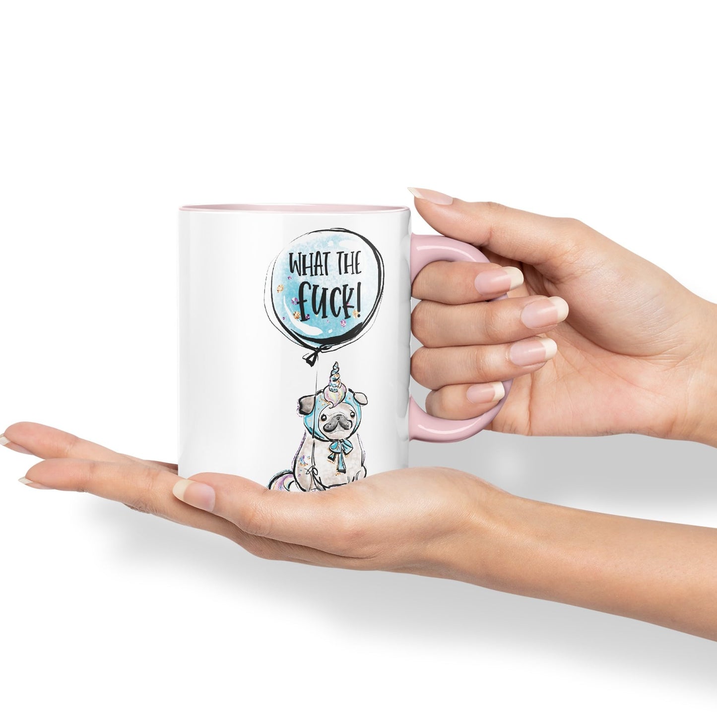 What The f…. Dog Unicorn Sarcastic Joke Gift Ceramic Coloured Mug Cup for Tea Coffee Hot Brew 330ml 11Oz