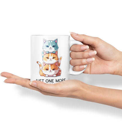 Just one More.. I Pomise Cats cat Sarcastic Joke Ceramic Coloured Mug Cup for Tea Coffee Hot Brew 330ml 11Oz