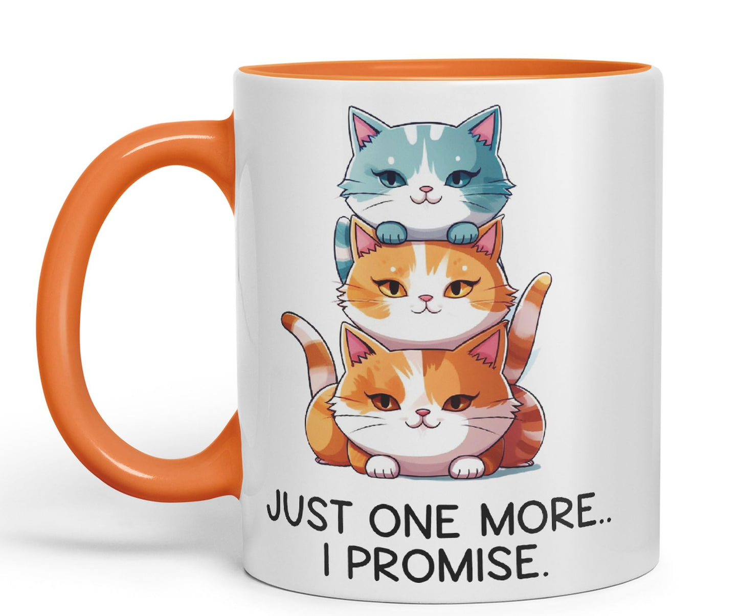 Just one More.. I Pomise Cats cat Sarcastic Joke Ceramic Coloured Mug Cup for Tea Coffee Hot Brew 330ml 11Oz