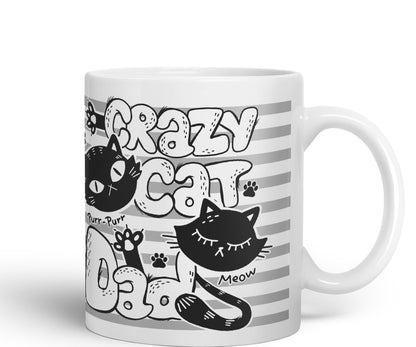 Vixar Crazy Cat Dad Ceramic Mug Coloured Mug Cup Gift Tea Coffee Father's Day Christmas