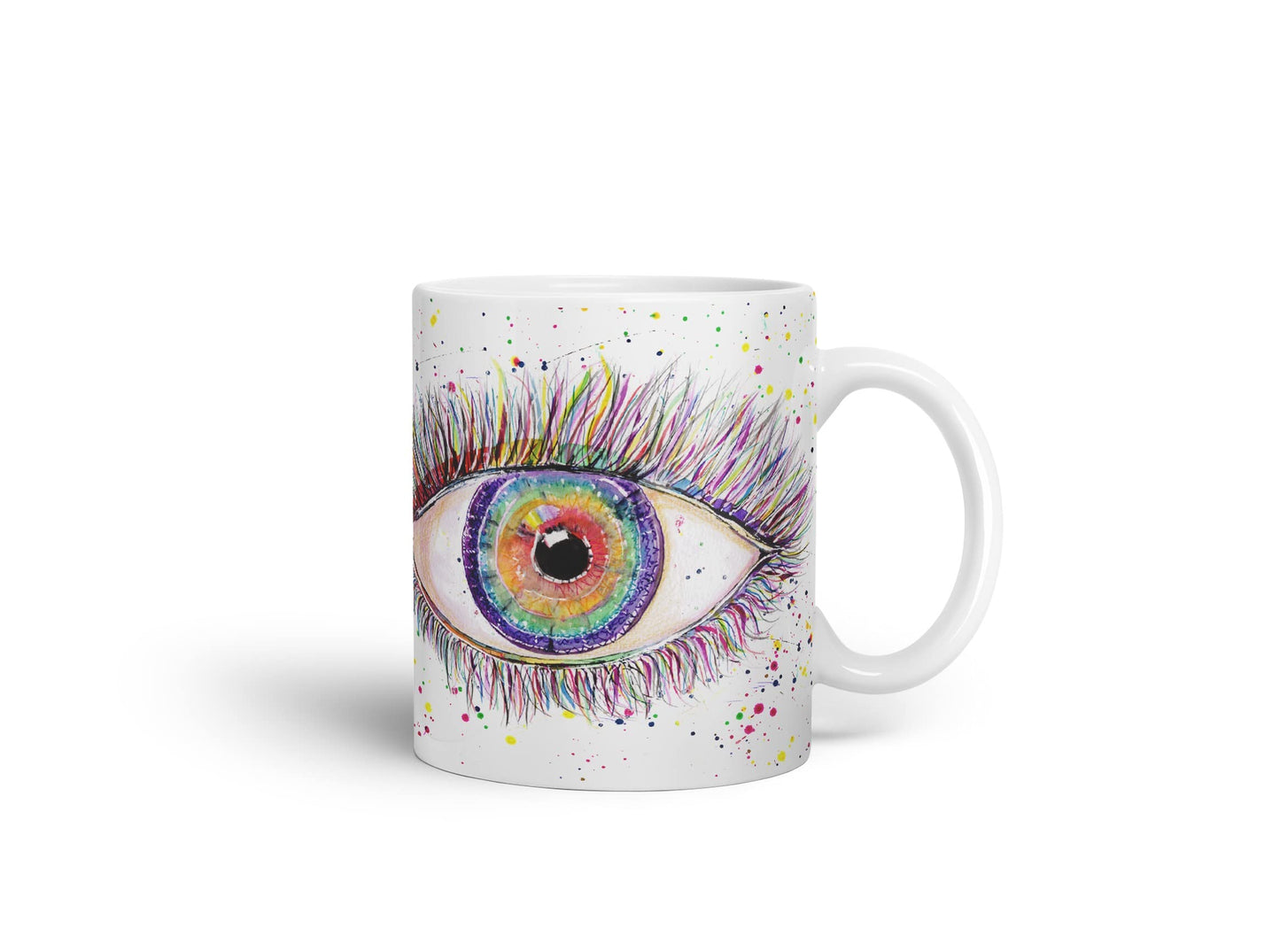 Vixar Eye Rainbow Watercolour Art Coloured Mug Cup Gift Birthday Work Office Tea Coffee
