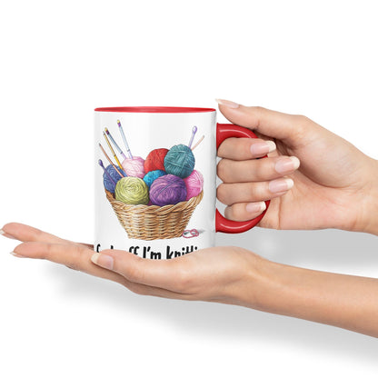 I'm Knitting f.. Off Joke Sarcastic Ceramic Coloured Mug Cup for Tea Coffee Hot Brew 330ml 11Oz