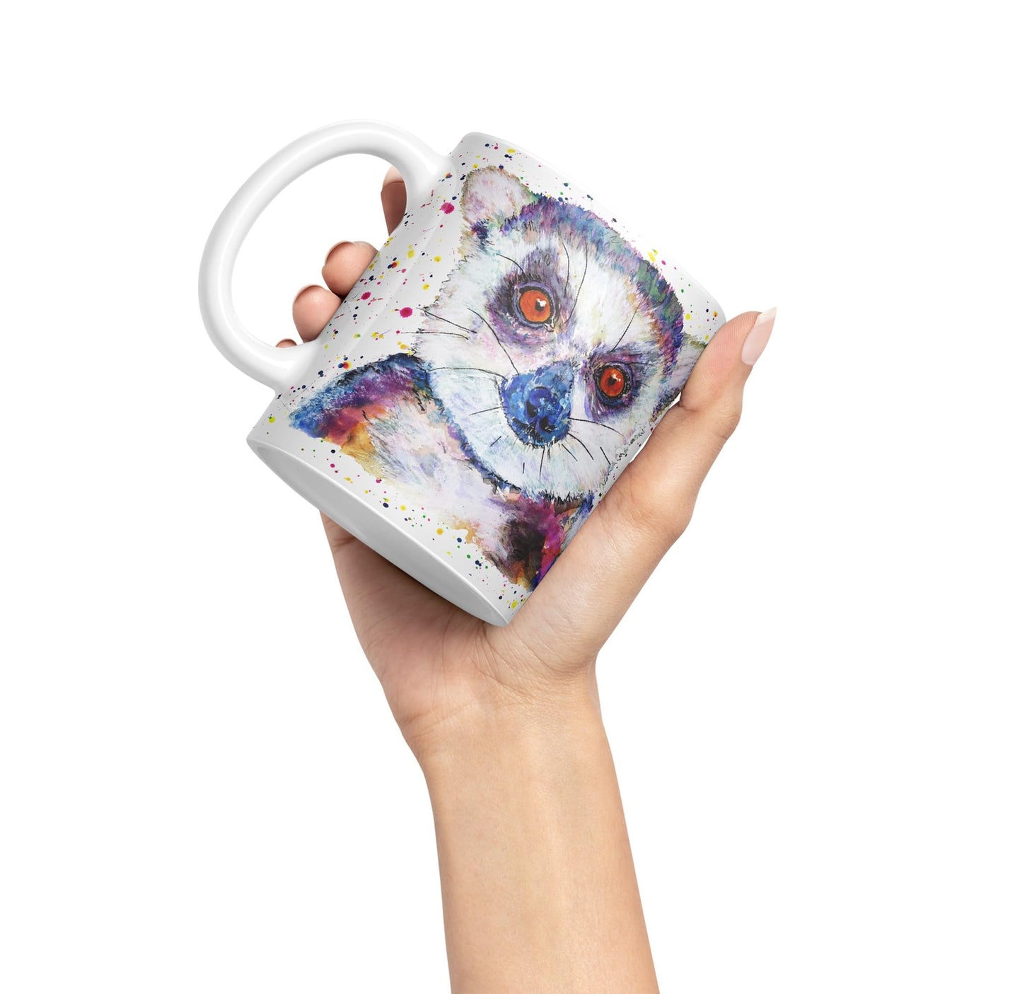 Vixar Lemur Watercolour Art Coloured 330 ml Mug Cup Gift Birthday Work Office Tea Coffee