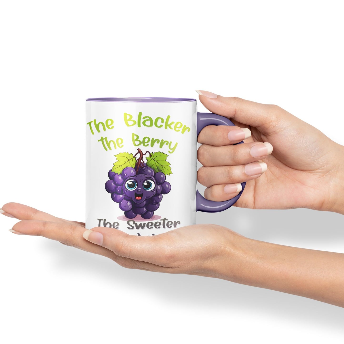 The Blacker The Berry The Sweeter The Juice Joke sarkasm Sarcastic Ceramic Coloured Mug Cup for Tea Coffee Hot Brew 330ml 11Oz Gift