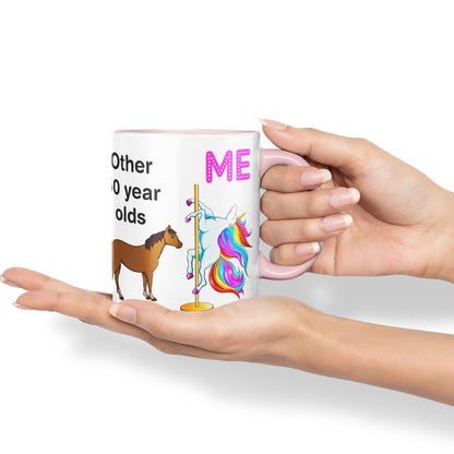 Vixar Pole Dance Unicorn 50th Birthday Other 50 Year Older Coloured 330 ml Mug Cup Gift Work Office Tea Coffee