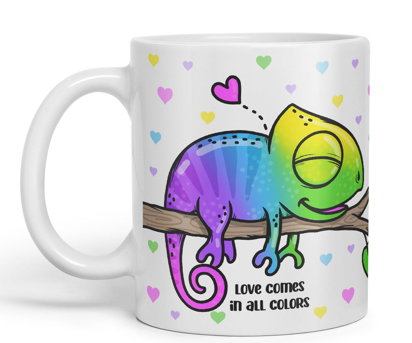 Vixar Love Comes in... Colors Chameleon Coloured Ceramic Mug Cup Gift 330ml 11oz Work Office Tea Coffee Valentines
