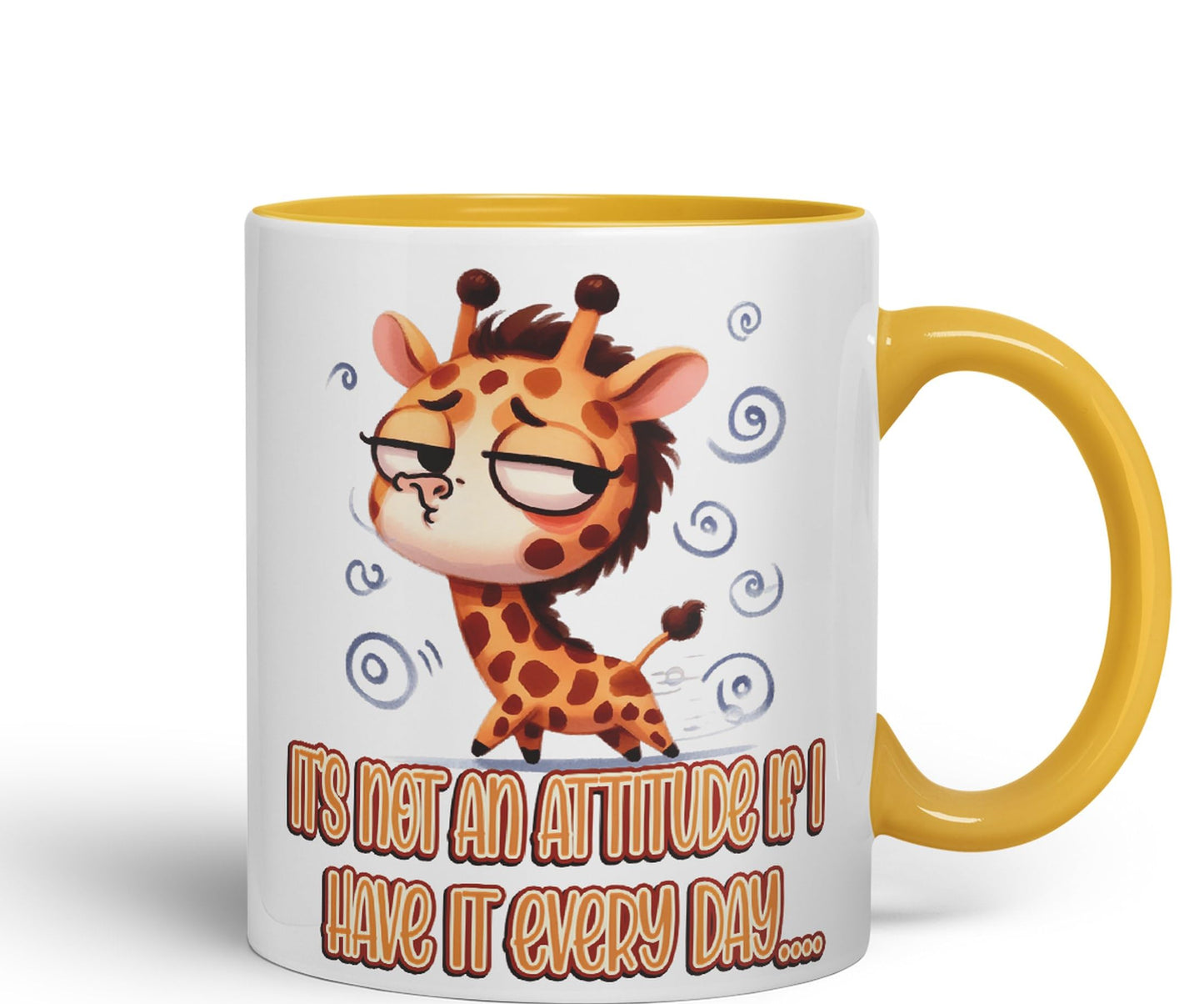 It's not an Attitude if I Have it Every Day… Giraffe Joke sarkasm Sarcastic Ceramic Coloured Mug Cup for Tea Coffee Hot Brew 330ml 11Oz Gift