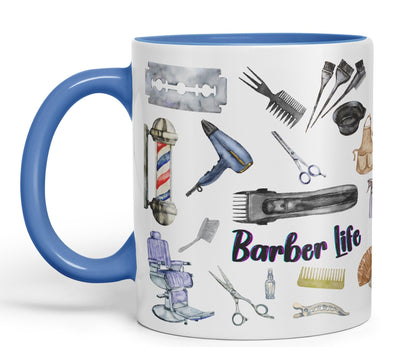 Barber Life hairdresser Ceramic Coloured Mug Cup for Tea Coffee Hot brew 330ml 11Oz Gift