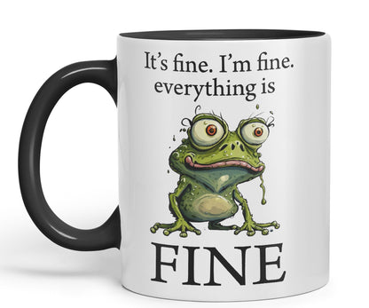 Vixar Frog It's fine I'm fine Everything is fine Joke Sarcastic Ceramic Mug Coloured Mug Cup Gift Tea Coffee Christmas