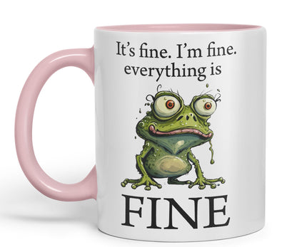 Vixar Frog It's fine I'm fine Everything is fine Joke Sarcastic Ceramic Mug Coloured Mug Cup Gift Tea Coffee Christmas