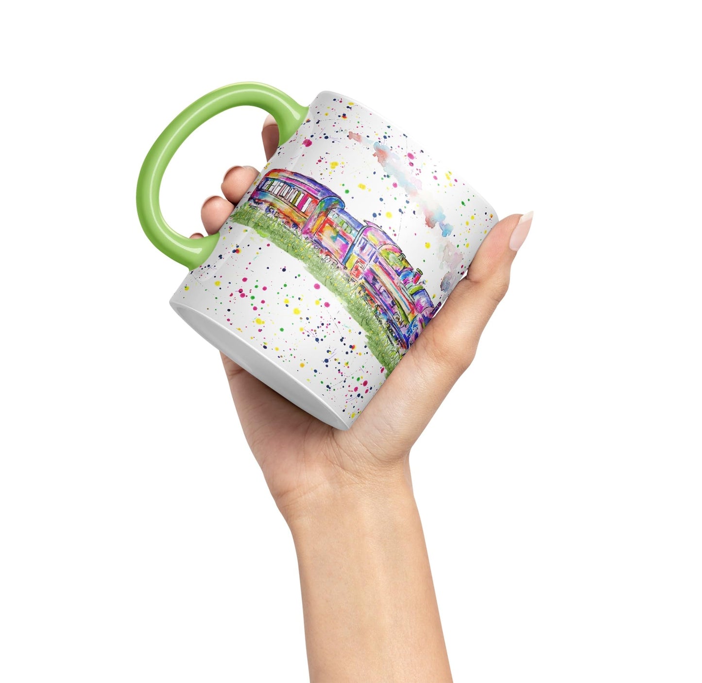 Vixar Steam Train Watercolour Art Coloured 330 ml Mug Cup Gift Birthday Work Office Tea Coffee