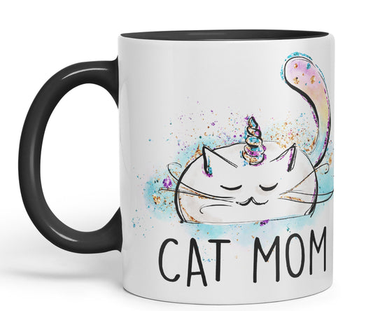 Vixar Cat Mum Unicorn Kitten Ceramic 330 ml Coloured Mug Cup Gift Tea Coffee Christmas Office Home