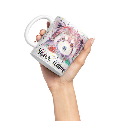 Vixar Personalised with Your Text Red Panda Animals Art Coloured Ceramic Mug Cup Gift 330ml 11oz Custom Work Office Tea Coffee