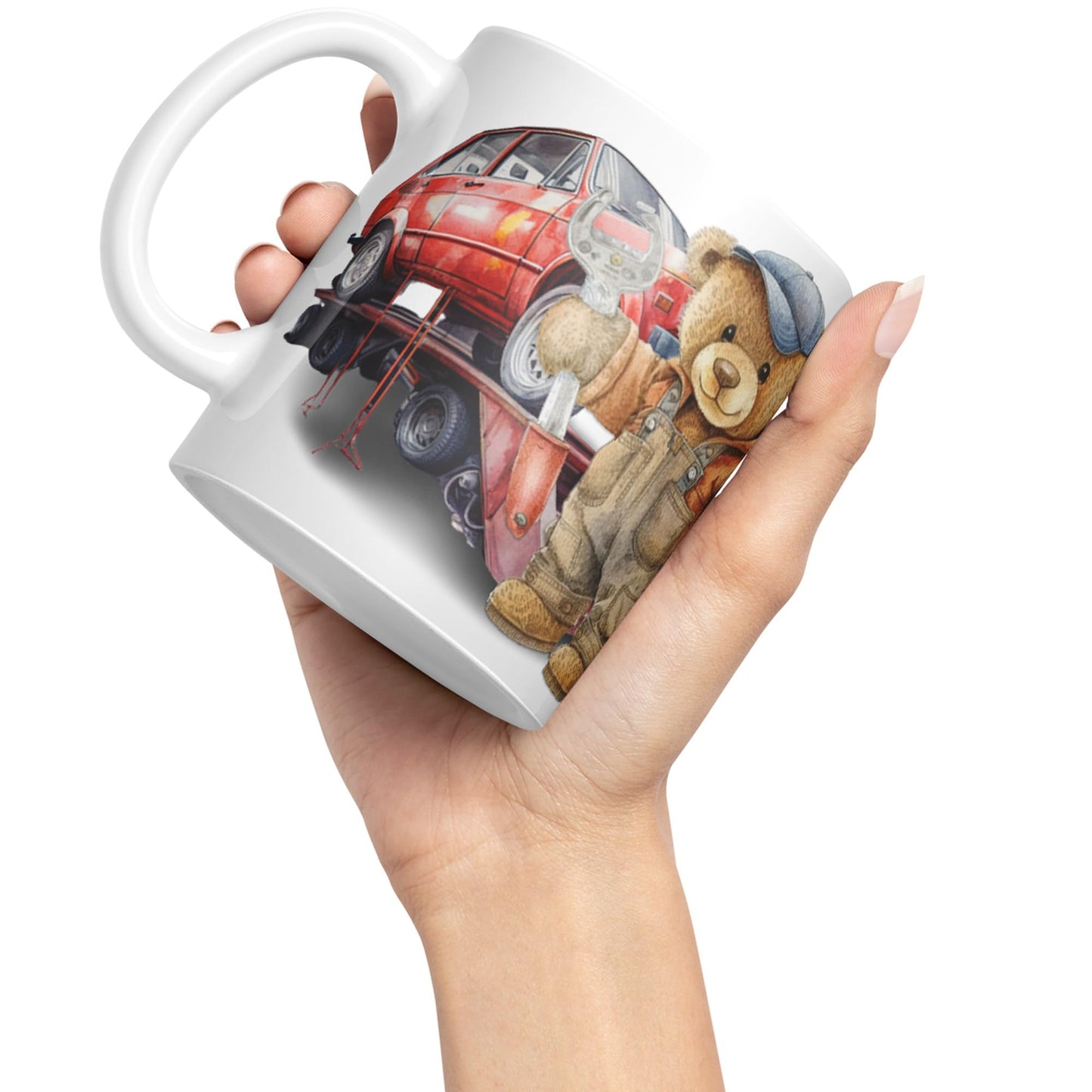 Vixar Teddy Bear Mechanic Ceramic Mug Coloured Mug Cup Gift Birthday Work Office Tea Coffee