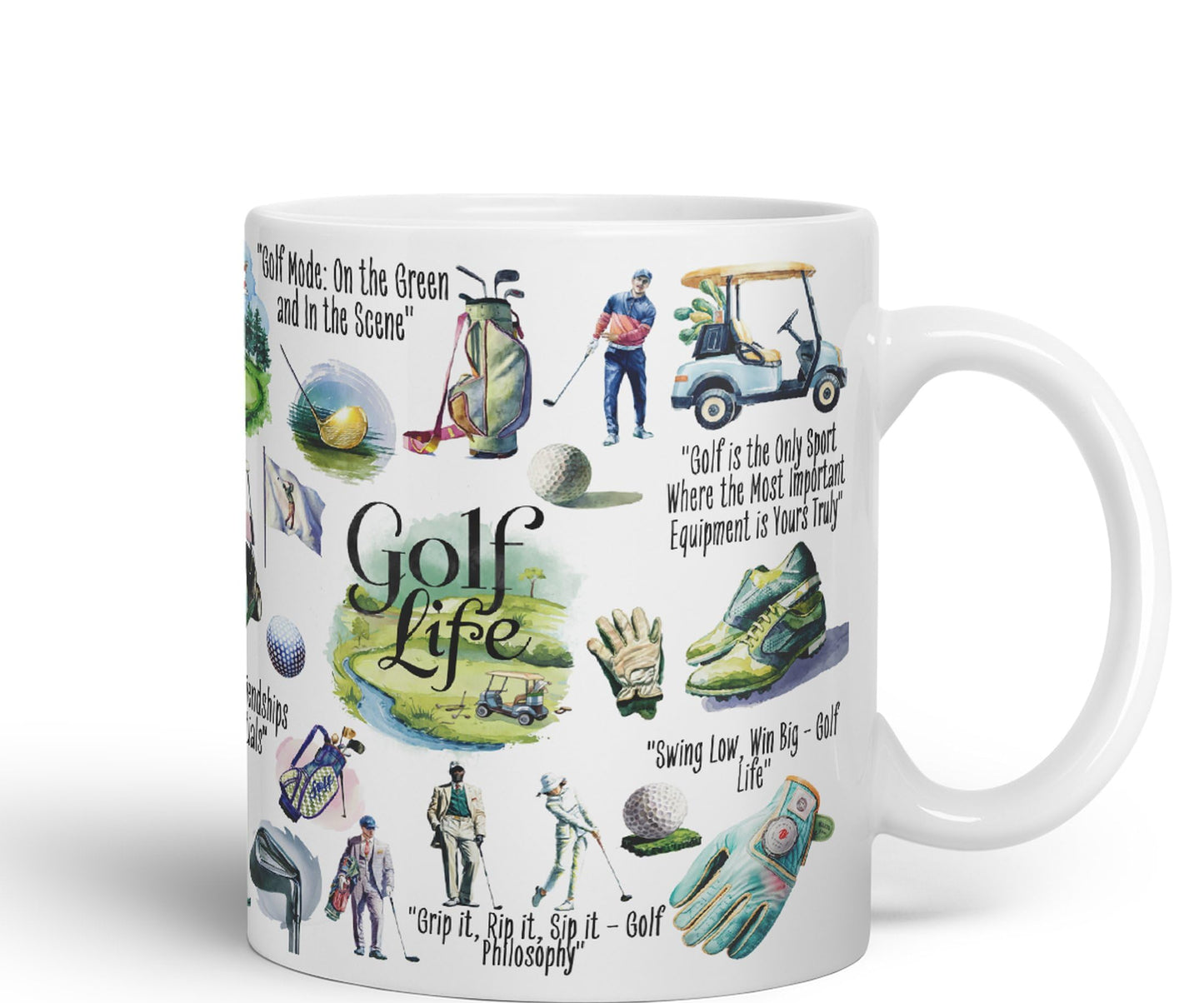 Golf Life Golfer Sport Joke sarkasm Sarcastic Ceramic Coloured Mug Cup for Tea Coffee Hot Brew 330ml 11Oz Gift