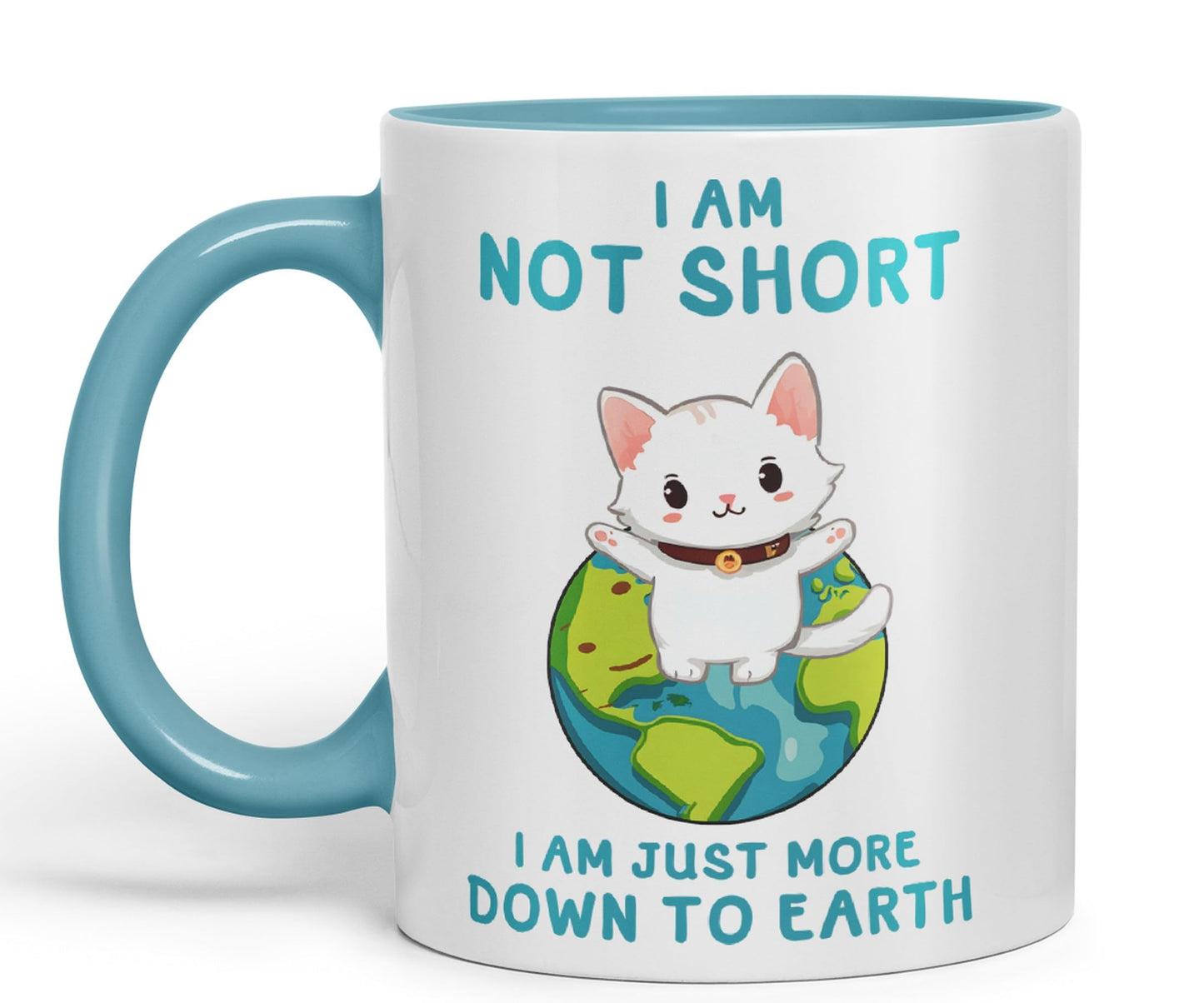 Vixar I am not Short Cats Sarcastic Joke Ceramic Coloured Mug Cup for Tea Coffee Hot Brew 330ml 11oz