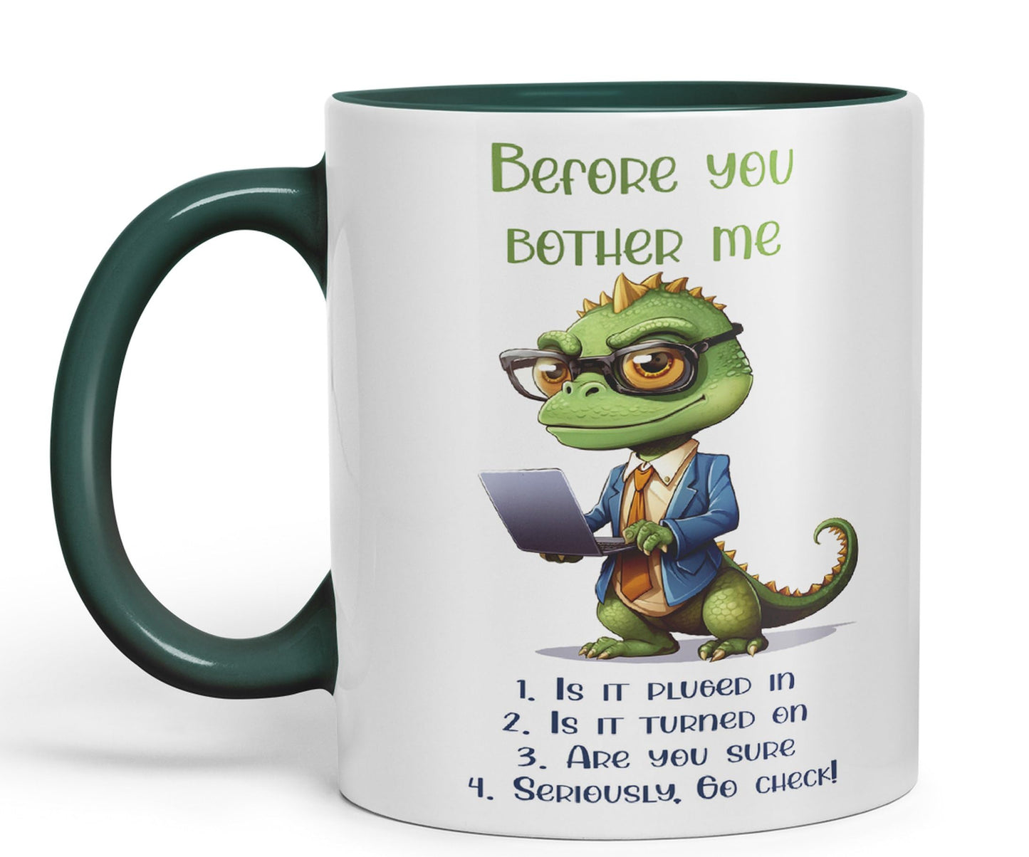 Before You Bother me Crocodile Joke sarkasm Sarcastic Ceramic Coloured Mug Cup for Tea Coffee Hot Brew 330ml 11Oz Gift