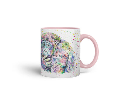 Vixar Gorilla Ape Monkey Animals Watercolour Art Coloured Mug Cup Gift Birthday Work Office Tea Coffee